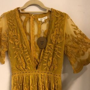 Bohemian Lace Overlay Romper Dress NWT